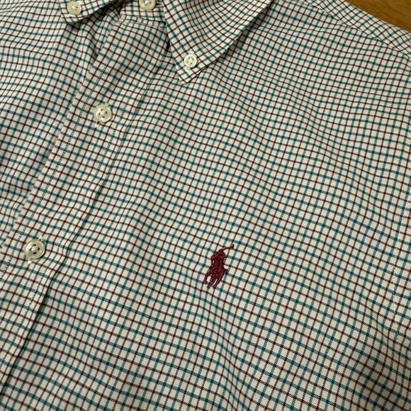 Ralph Lauren Men's Checkered Shirt - Green, Brown, and Off-White - Picture 3 of 7